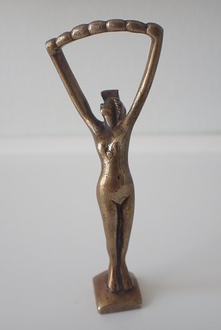 Lille bronze figur af kvinde - oplukker.